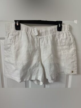 Lilly Pulitzer White Elastic Waist Linen-Look Shorts